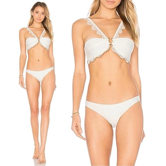 Revolve For Love & Lemons La Rochelle Bikini Bottoms in White Size Large NWT - Picture 1 of 12